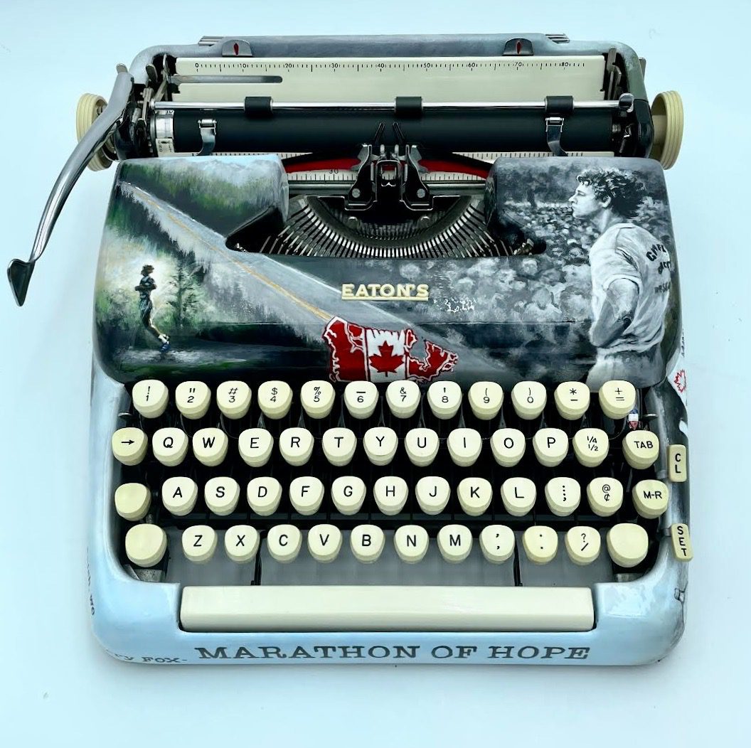 The Terry Fox custom hand painted tribute typewriter