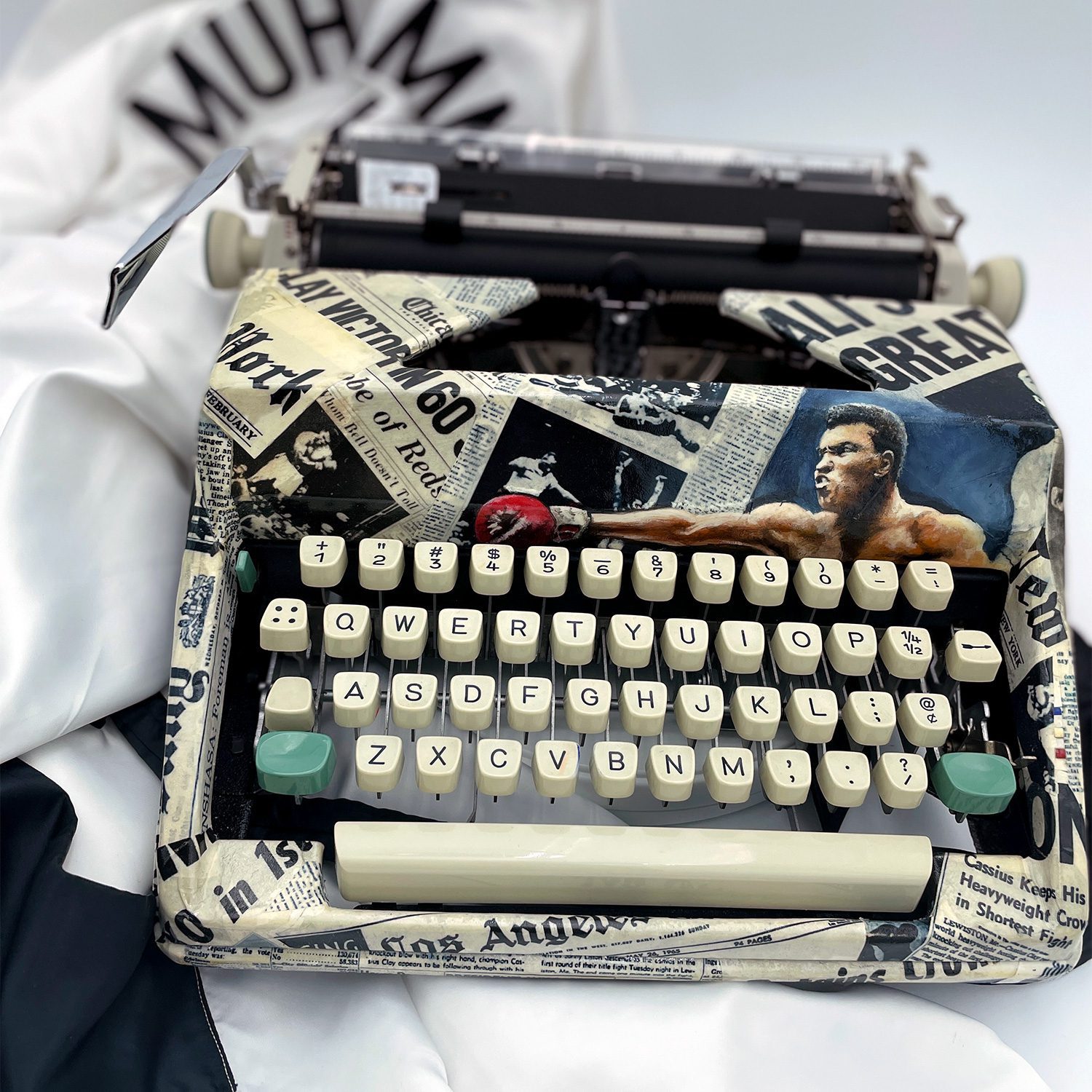 Muhammad Ali Custom Painted Typewriter