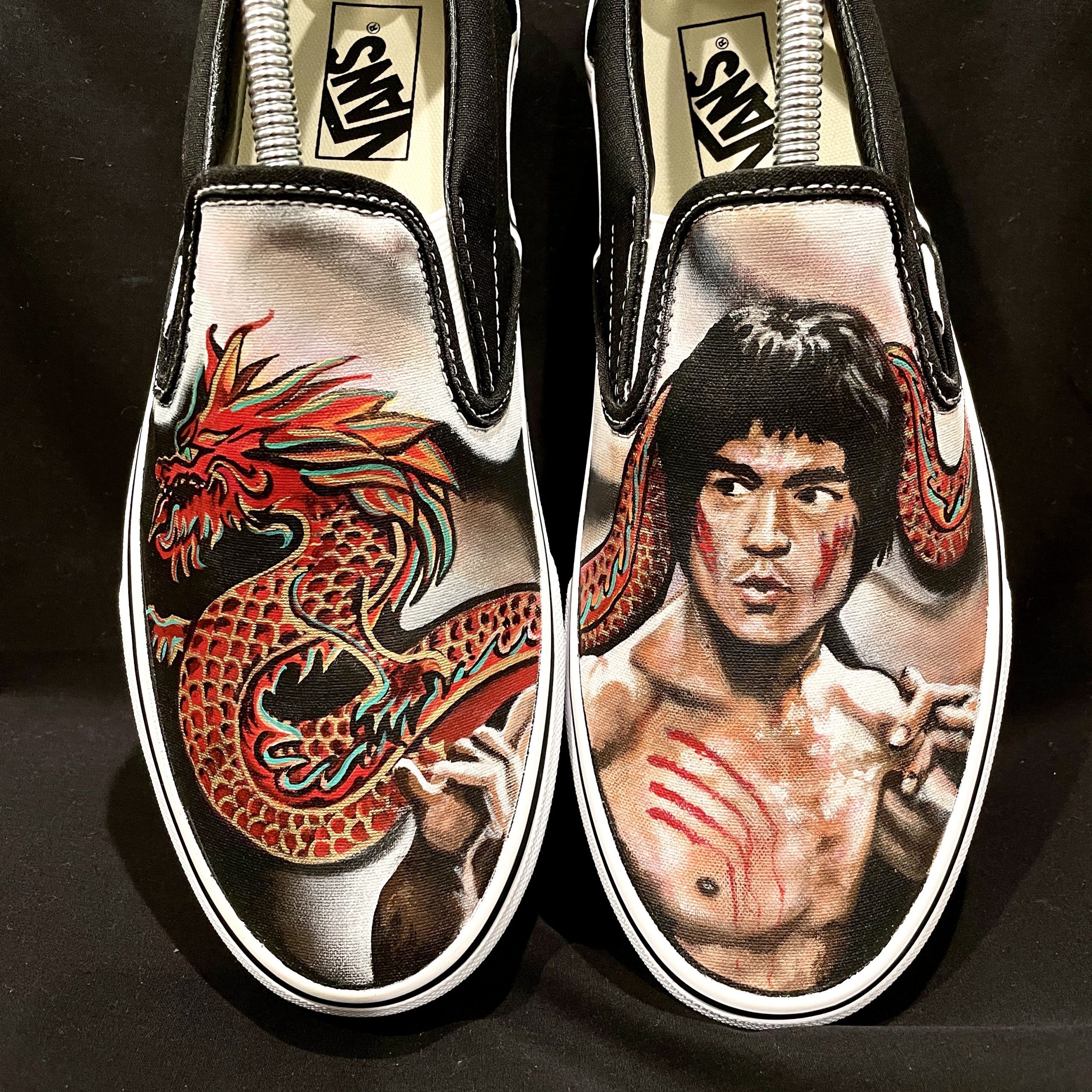 Bruce Lee Custom Painted Shoes