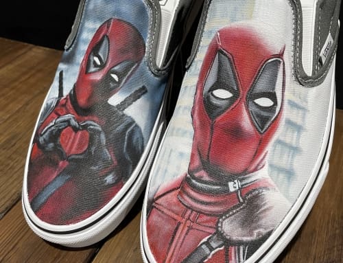 Deadpool custom painted shoes