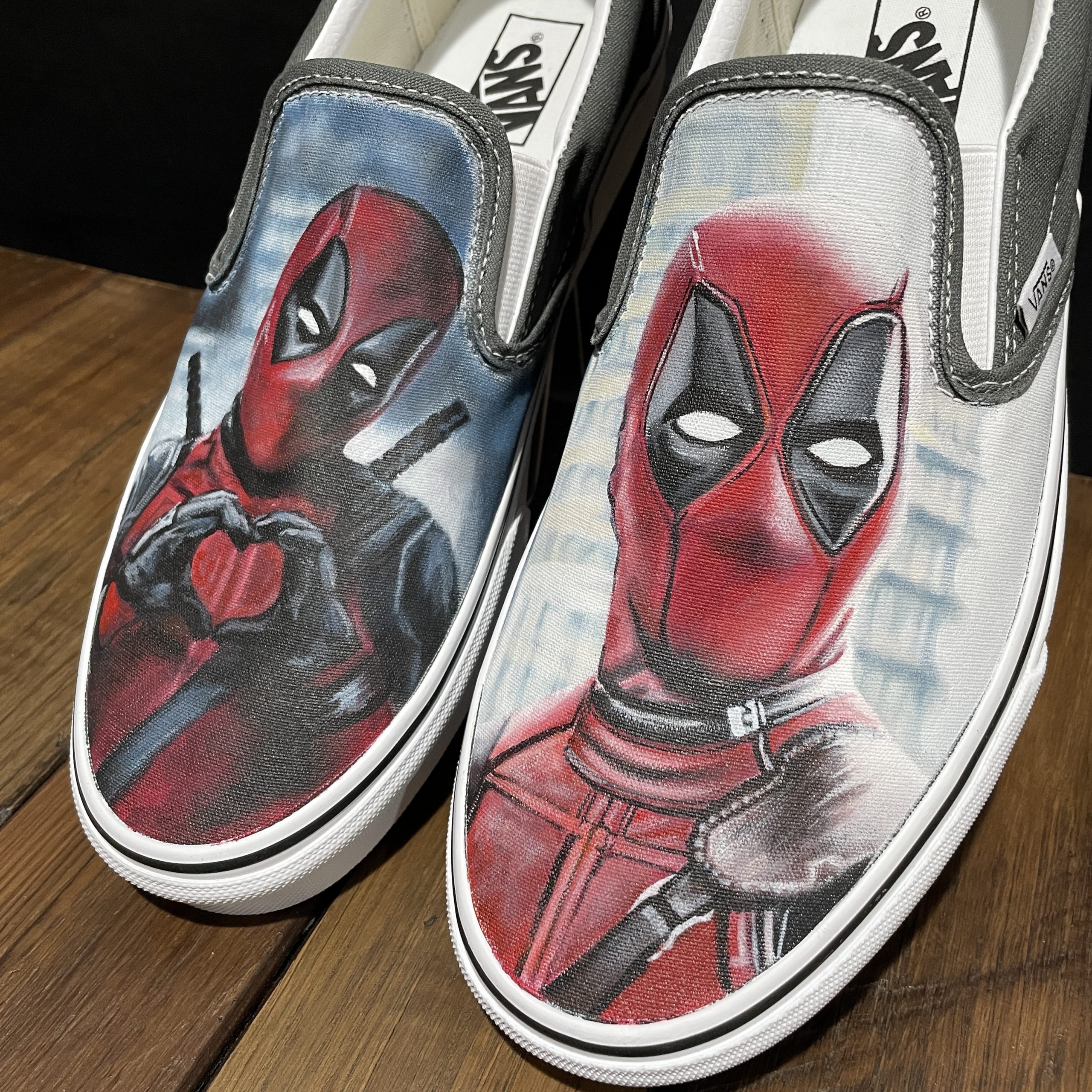 Custom Painted Deadpool Shoes